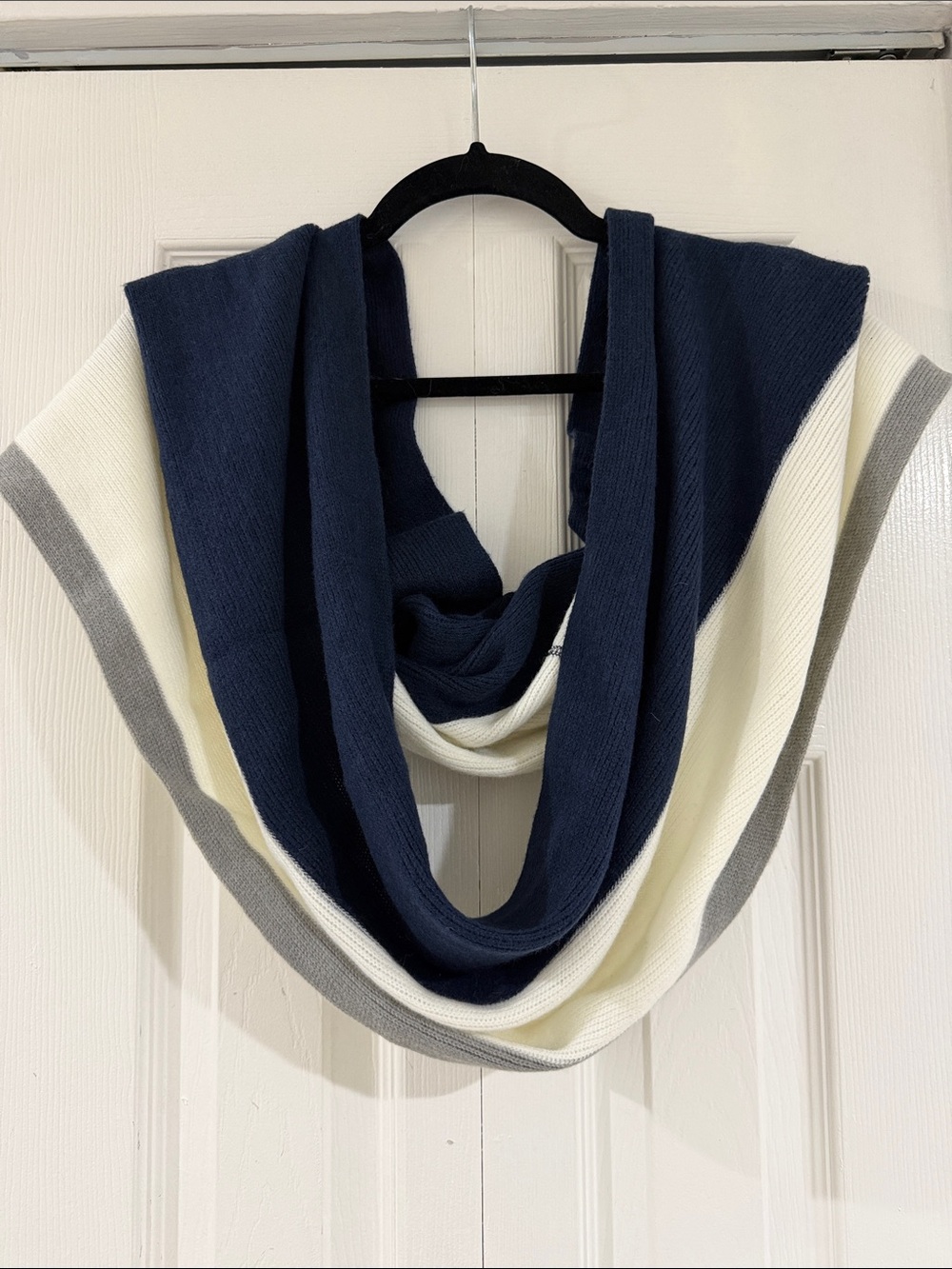 Calvin Klein Navy, Cream & Gray Colorblock Infinity Scarf